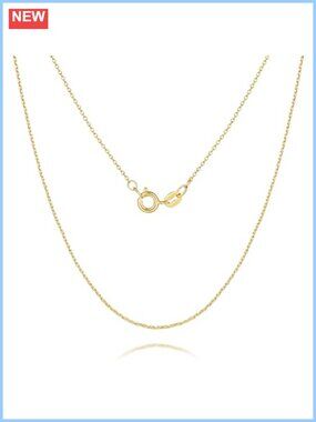14K Gold Plated Thin Cable Chain Necklace Stackable Women's Jewelry